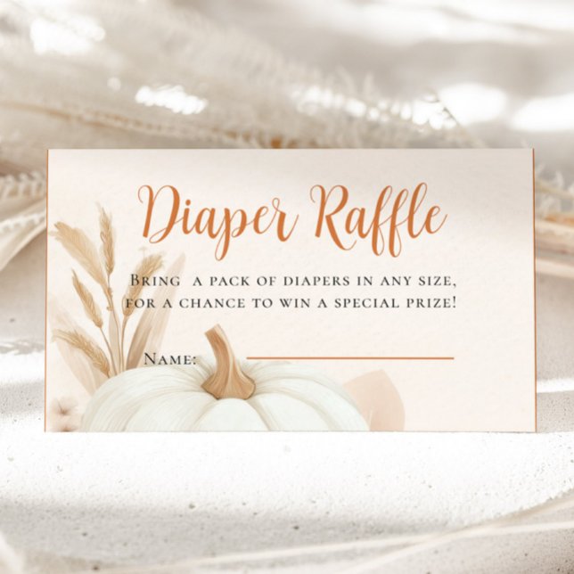 Carte D'accompagnement Raffle citrouille (Pumpkin Diaper Raffle Enclosure Card)