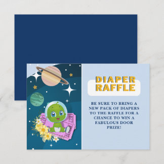 Carte D'accompagnement Raffle de Baby shower Alien spatial