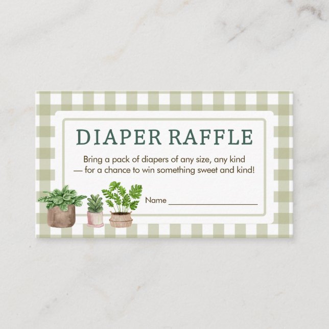 Carte D'accompagnement Raffle de Baby shower de couches cultivées localem (Devant)