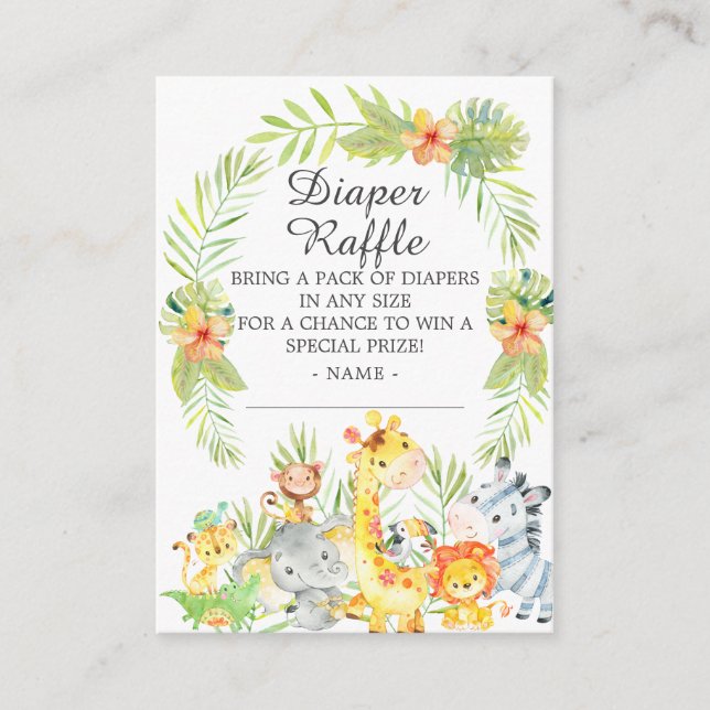 Carte D'accompagnement Raffle de Baby shower de couches Neutres de la Jun (Devant)
