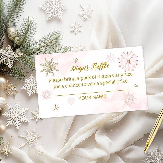 Carte D'accompagnement Raffle de Baby shower de la fille d'hiver (Créateur téléchargé)