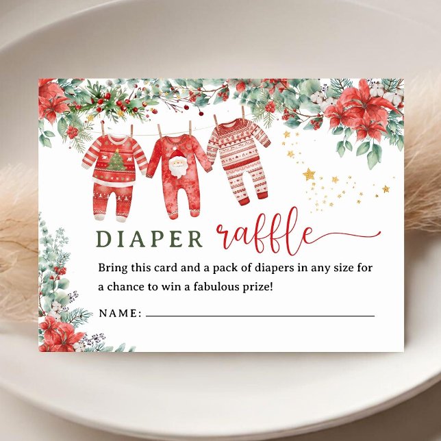 Carte D'accompagnement Raffle de Baby shower de Noël Père Noël (Créateur téléchargé)