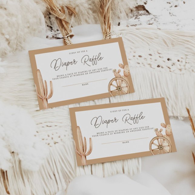 Carte D'accompagnement Raffle de couche de Baby shower de rodéo rustique  (Créateur téléchargé)