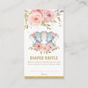 Carte D'accompagnement Raffle de couche de Baby shower des jeunes filles 