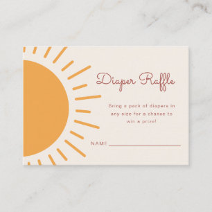 Carte D'accompagnement Raffle de couche de soleil   Boho Sunshine