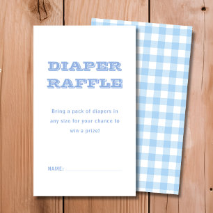 Carte D'accompagnement Raffle de couches   Baby shower bleu plaqué