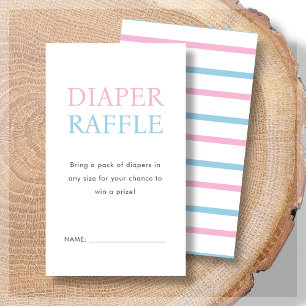 Carte D'accompagnement Raffle de couches   Baby shower rose et bleu