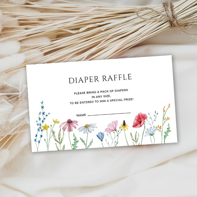 Carte D'accompagnement Raffle de couches fleurs sauvages (Créateur téléchargé)