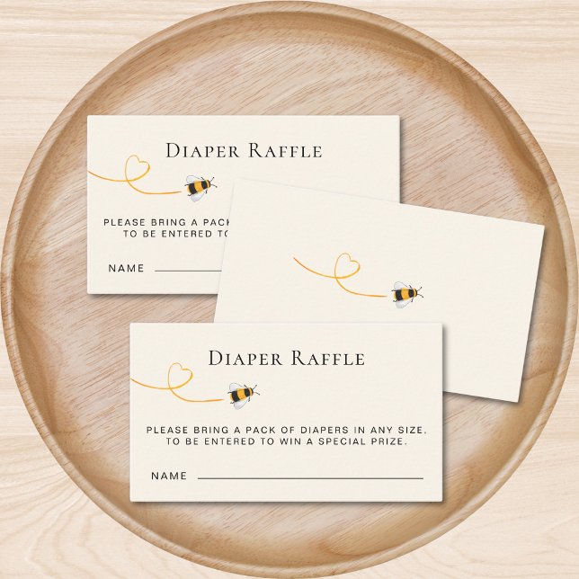 Carte D'accompagnement Raffle de la couche de Baby shower d'abeilles (Créateur téléchargé)