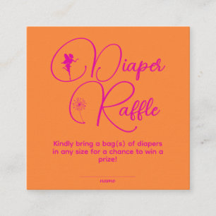Carte D'accompagnement Raffle minimaliste de première fille fée d'anniver
