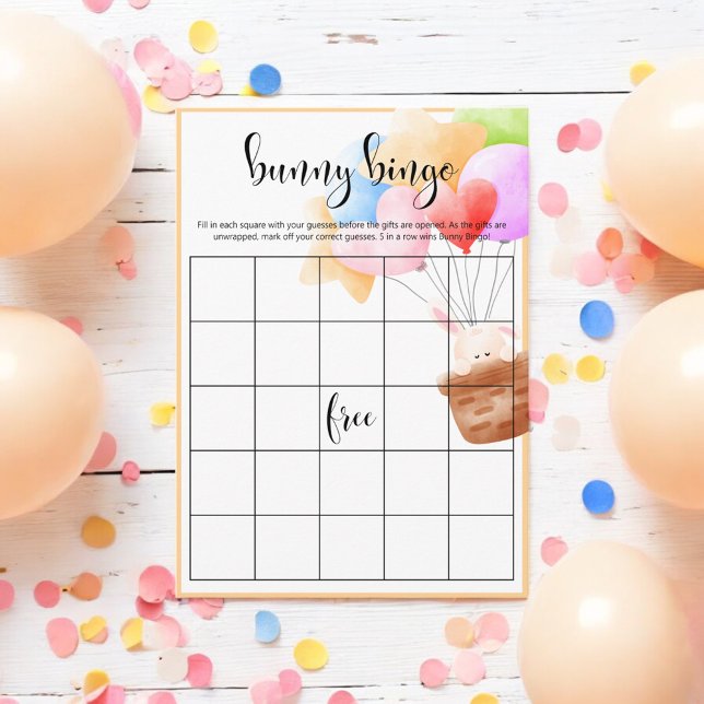 Carte D'accompagnement Rainbow Balloon Bunny Bingo Jeu (Créateur téléchargé)