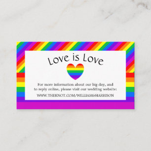 Carte D'accompagnement Rainbow Heart Love is Love Site Mariage