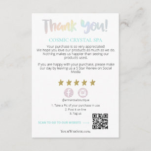 Carte D'accompagnement *~* Rainbow QR AP8 MERCI Gold Star Review