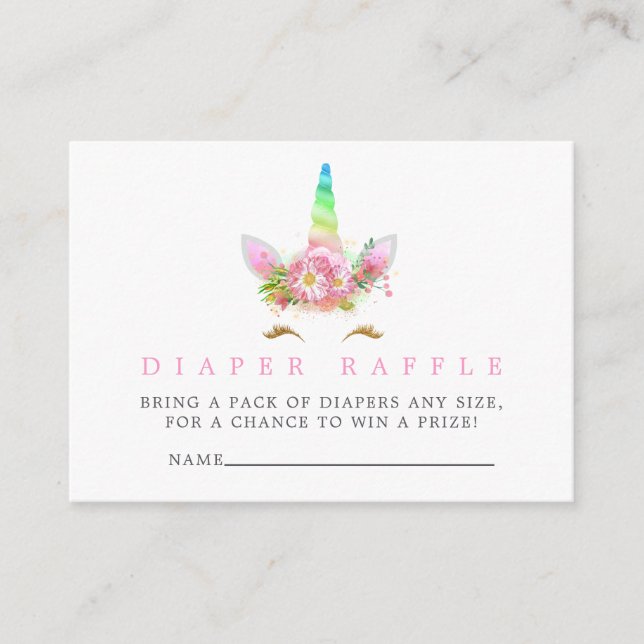 Carte D'accompagnement Rainbow Unicorn Girl Baby shower rabat (Devant)