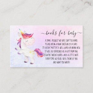 Carte D'accompagnement Rainbow Unicorn Livre de fille Demande de Baby sho