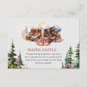 Carte D'accompagnement Randonnées Boots rose fille Baby shower Déchets Ra