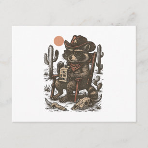 Carte D'accompagnement Raton laveur Cowboy drôle western
