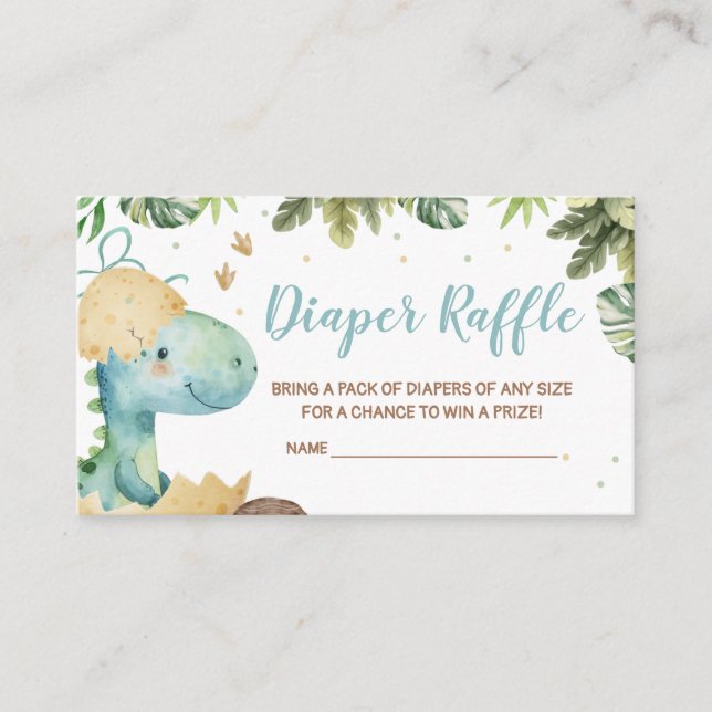 Carte D'accompagnement Rawr Dino Baby shower Diner Raffle (Devant)