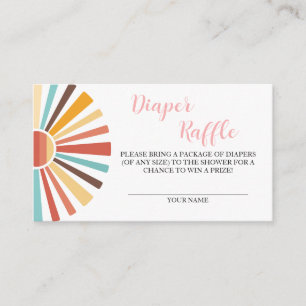 Carte D'accompagnement Rayon de caleçon de Baby shower rose soleil