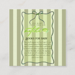 Carte D'accompagnement Rayures Vert Sauge Amour Tellement Livres Matcha p