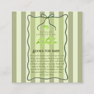 Carte D'accompagnement Rayures Vert Sauge Amour Tellement Matcha Livres p