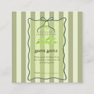 Carte D'accompagnement Rayures Vert Sauge Amour Tellement Matcha Tirage a