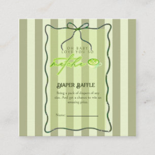 Carte D'accompagnement Rayures Vert Sauge Amour Tellement Matcha Tirage a