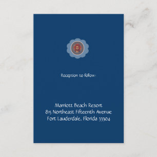 Carte D'accompagnement Réception bleue de Vaftisi