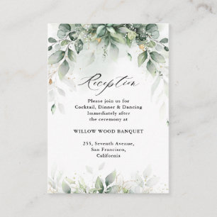 Carte D'accompagnement Réception Botanique Eucalyptus Greenery Gum