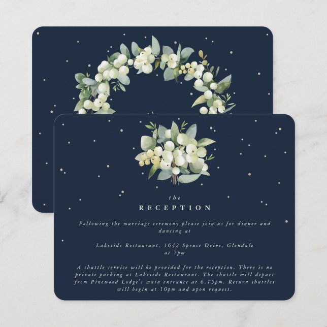 Carte D'accompagnement Réception Bouquet de la baie des neiges de la Mari (Devant / Derrière)