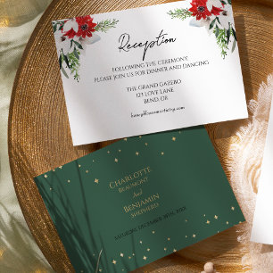 Carte D'accompagnement Réception classique de mariage de Noël simple