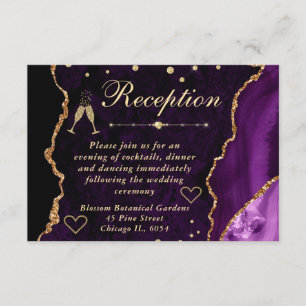 Carte D'accompagnement Réception de Faux Paillettes d'Agate Violette et D