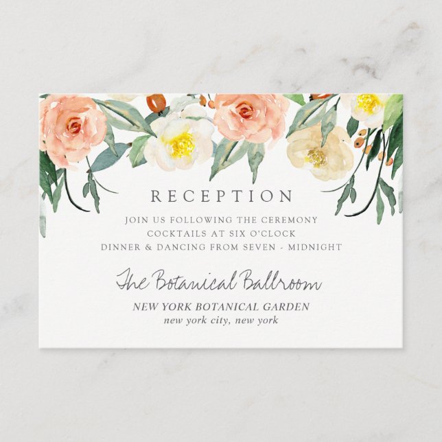 Carte D'accompagnement Réception de la collection de Mariages Spring Blos (Devant)