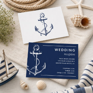 Carte D'accompagnement Réception de mariage à l'ancre nautique de la Mari