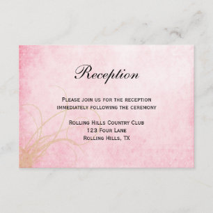 Carte D'accompagnement Réception de mariage à l'aquarelle Colibri Rose