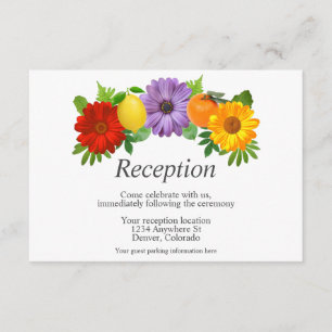 Carte D'accompagnement Réception de mariage au jardin floral des agrumes