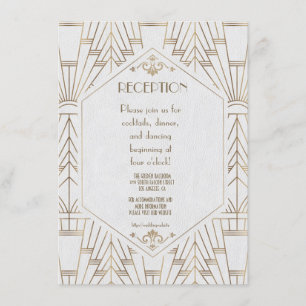 Carte D'accompagnement Réception de mariage au monogramme Royal Gold Art 