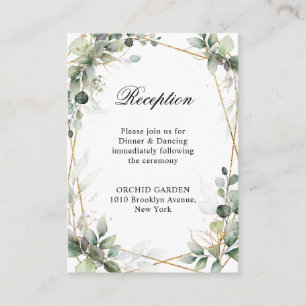Carte D'accompagnement Réception de mariage botanique de verdure d'eucaly