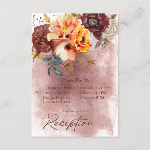 Carte D'accompagnement Réception de mariage Bouquet Jaune Argile de Marsa