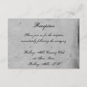 Carte D'accompagnement Réception de mariage chic avec thème de hibou goth
