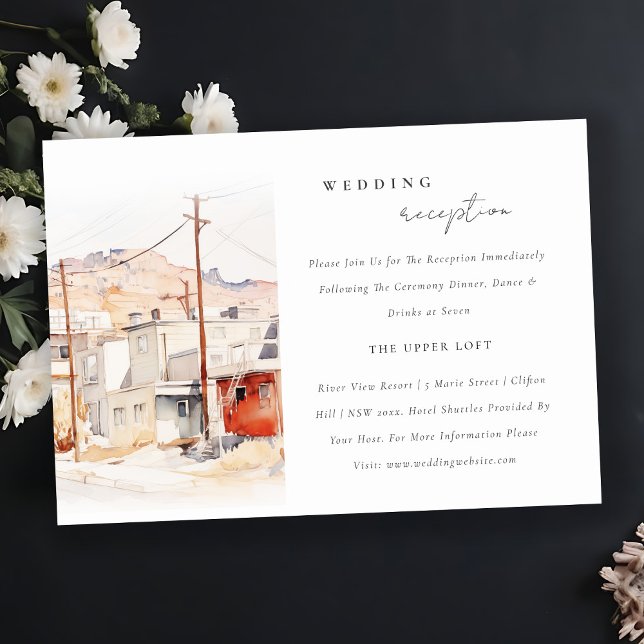 Carte D'accompagnement Réception de mariage chic El Paso Texas City Scape (Créateur téléchargé)