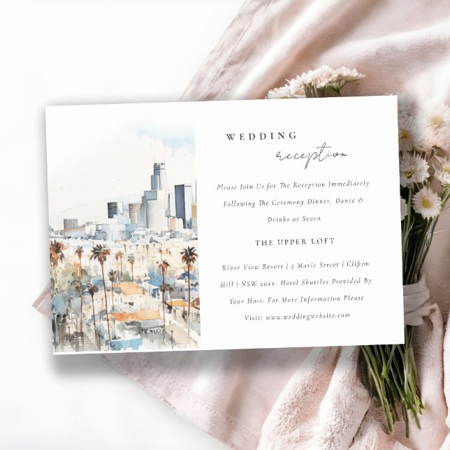 Carte D'accompagnement Réception De Mariage Chic Los Angeles California (Créateur téléchargé)