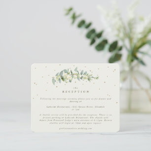 Carte D'accompagnement Réception de mariage Cream Snowberry + tige d'Euca