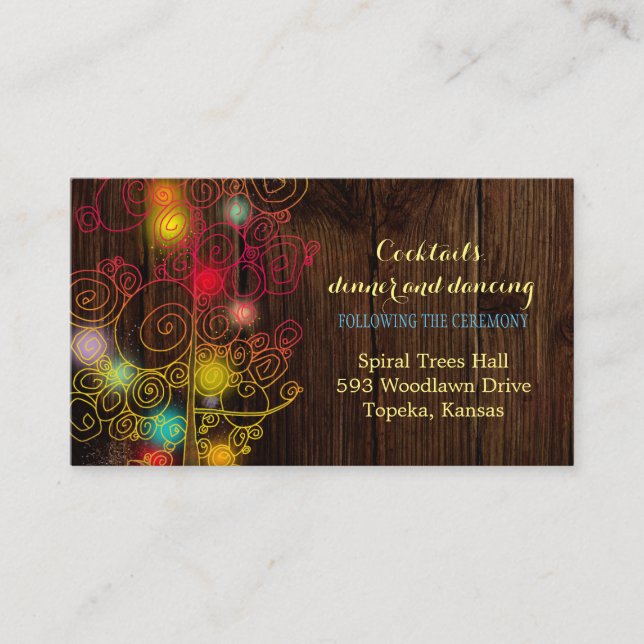 Carte D'accompagnement Réception de mariage de Fairytale Tree (Devant)