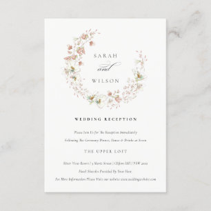 Carte D'accompagnement Réception de mariage de fleurs blanches pâturées