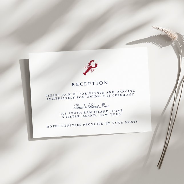 Carte D'accompagnement Réception De Mariage De Homard Nautique (Créateur téléchargé)