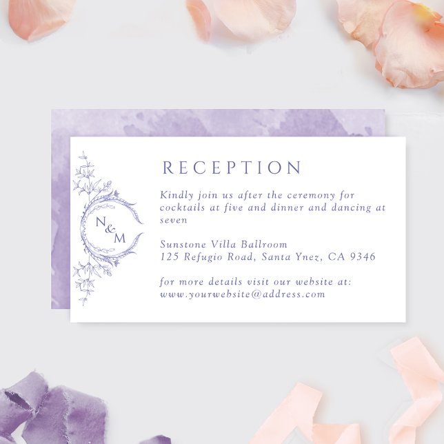 Carte D'accompagnement Réception de mariage de la couleur de l'aquarelle  (Créateur téléchargé)