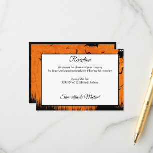 Carte D'accompagnement Réception de mariage de l'arbre d'Halloween effray