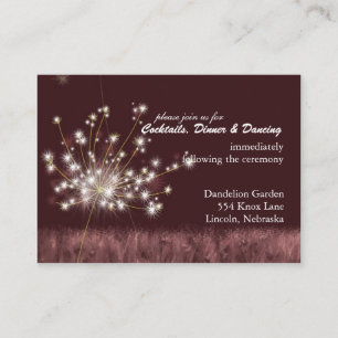 Carte D'accompagnement Réception De Mariage Du Dandelion Twilight