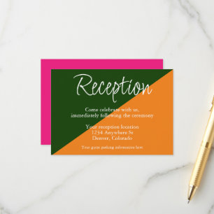 Carte D'accompagnement Réception de mariage dynamique Sunrise Mix & Match